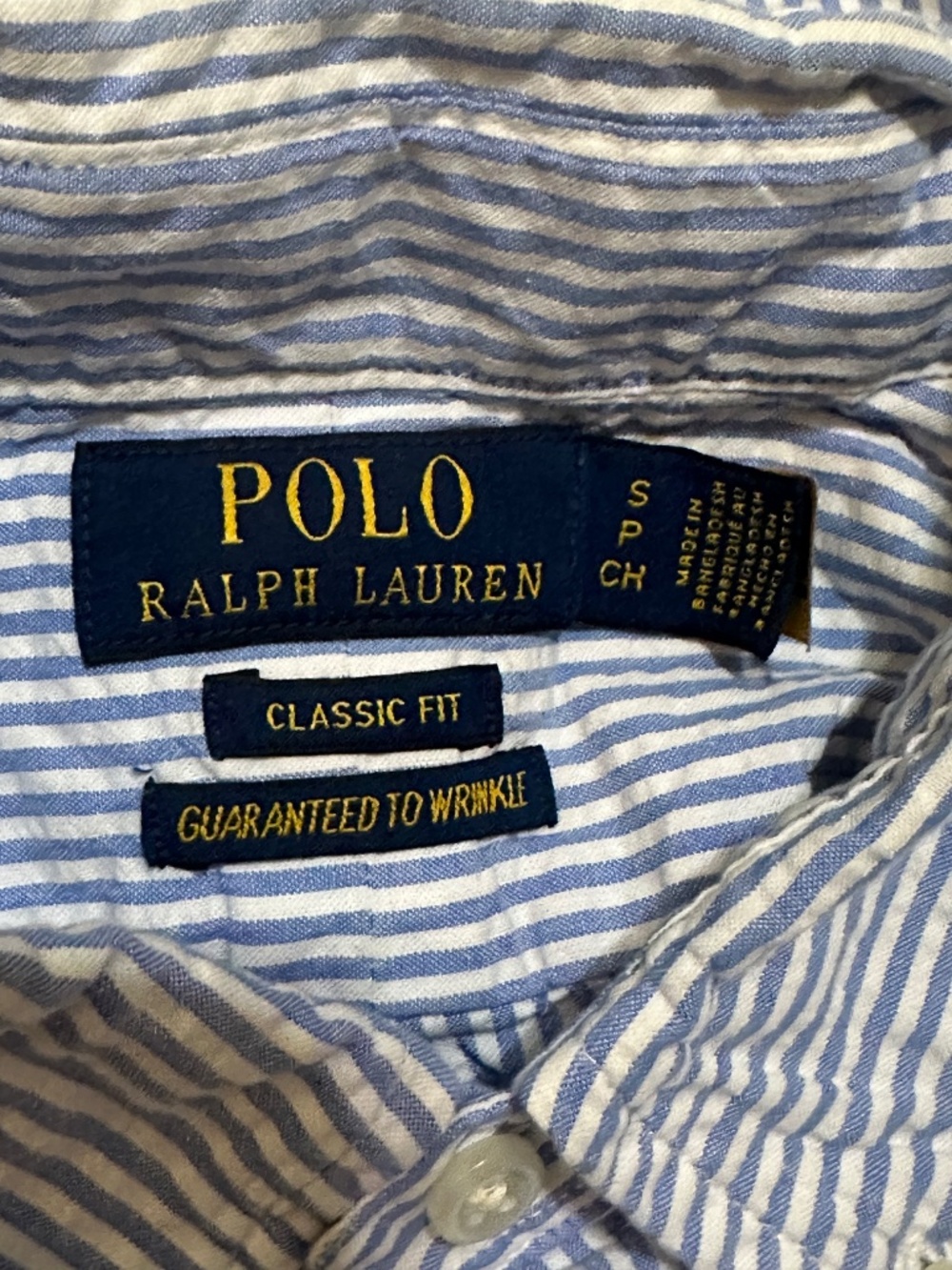 Polo Ralph Lauren Prepster Seersucker Button Shirt S/P - Picture 7 of 7